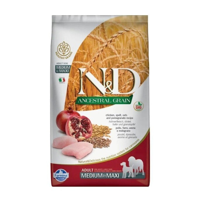 N&d Düşük Tahıllı Tavuklu Ve Narlı Orta Ve Büyük Irk Yetişkin Köpek Maması 12 KG | SRC: Barcode: 8010276036247